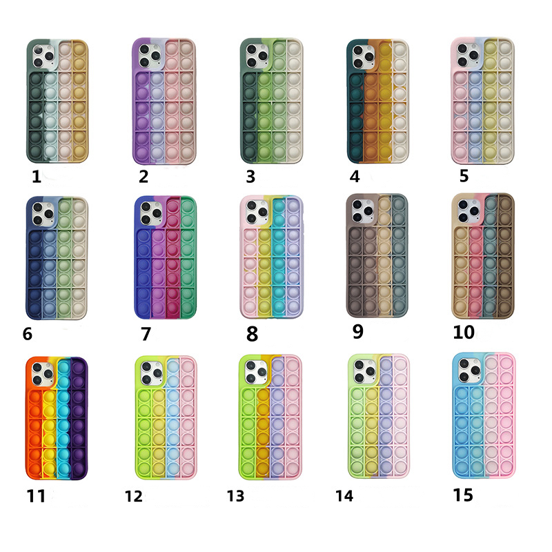 Bubble Pop Mobile Phone Silicone Cases Stress Relief For Iphone