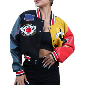 Veste de baseball pour femme, prix de gros, nouvelle collection, toile imprimée, respirante, légère, personnalisable, pour l'hiver - Product Image 1