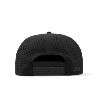 Casquette de baseball imperméable à 5 panneaux, visière plate, avec logo personnalisé, perforations découpées au laser, dessus souple