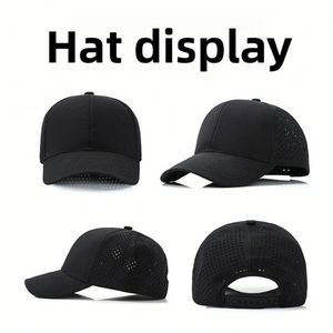 Casquette de baseball sportive en maille six pièces, best-seller transfrontalier, perforée au laser, 100 % polyester, style européen et américain - Product Image 3