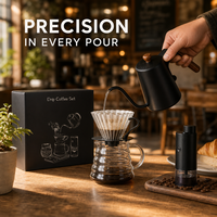 Ensemble moulin à café manuel et kit de café pour infusion manuelle (pour over pour over), avec pot de préparation manuelle, filtre et système de drainage, idéal pour les cadeaux
