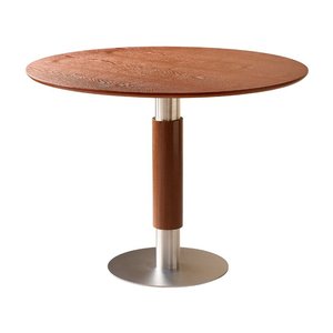 Mesa <span class=keywords><strong>de</strong></span> Comedor <span class=keywords><strong>de</strong></span> Madera Maciza Estilo Vintage con Estructura Metálica, Personalizable para Apartamentos Pequeños, Uso Doméstico, Casas <span class=keywords><strong>de</strong></span> Huéspedes, Cafeterías y Salones <span class=keywords><strong>de</strong></span> Té - Product Image 5