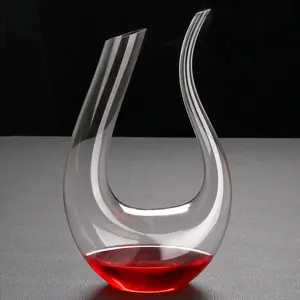 ขวดเหล้าไวน์แก้วคริสตัลรูปตัวยู,ทำด้วยมือปรับแต่งได้ขวดเหล้าไวน์แดง