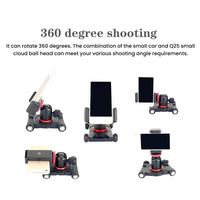 Slider de cámara con cabezal esférico y abrazadera para teléfono, Dolly de mesa de 4 ruedas, Skater manual con rotación de 360° °   Panorama