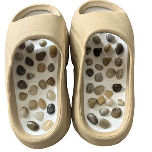 Nuevas zapatillas de masaje de guijarros EVA, estimulación de guijarros naturales, terapia de reflejos para pies, masaje de guijarros - Product Image 3