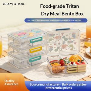 Tritan Transparent Thickened Multi-Functional Portable <b>Lunch</b> <b>Box</b> Vacuum Sealed Non-Slip <b>Compartment</b> Cartoon Design Food Grade - Product Image 3
