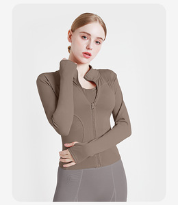 Chaqueta Deportiva JINSI para Mujer, para Correr al Aire Libre, Ropa de <span class=keywords><strong>Gimnasio</strong></span>, Secado Rápido, Top de Yoga, Elástica, con Cierre y Bolsillos, Manga Larga - Product Image 4