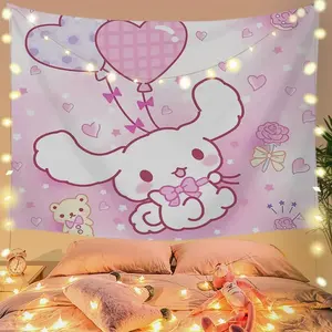 100-160cm Sanrio lucu permadani komik latar belakang kain gantung dekorasi kurokis gadis asrama kamar tidur Cinnamorolled Sanrios