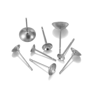 Base de Acero Inoxidable para Pendientes, Forma de Media Luna de 4-8 mm, para Fabricación de Joyería, Componentes para Pendientes - Product Image 1