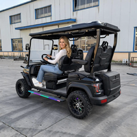Voiture de golf de luxe 4 places, démarrage à une touche, éclairage de plafond Step Star, 14 roues, charge sans fil, Carplay, audio, batterie au lithium