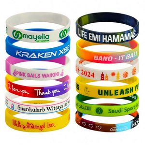 Bracelet en caoutchouc personnalisé avec logo gravé, bracelets en silicone personnalisés, bracelets lumineux en silicone pour fête, impression de bracelets personnalisés - Product Image 2