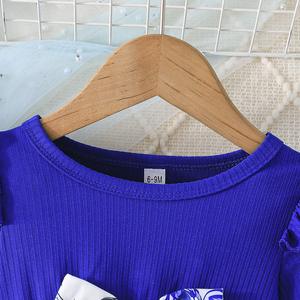 ชุดเดรสเด็กผู้หญิงผ้าขนสัตว์เนื้อนุ่ม แต่งระบายขอบ แขนยาว ลายดอกไม้น่ารัก ซักได้ เหมาะสำหรับฤดูใบไม้ผลิและฤดูใบไม้ร่วง - Product Image 3