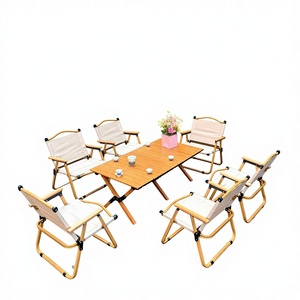 Sedia Pieghevole da Giardino con Tessuto Oxford e Legno di Faggio Massiccio, Portatile per Campeggio e Pesca - Product Image 1