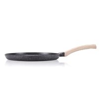 RAF R.5450 - Bandeja para hornear pizza grande de 24 cm con mango estilo madera, superficie antiadherente, apta para hornillos de gas, eléctricos, radiantes y vitrocerámicos