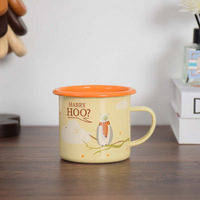 Vente en gros 210/350/500ml de tasses feu de camp avec logo personnalisé tasses en métal à bord roulé tasse en acier étain camping rouge vert émail avec poignée