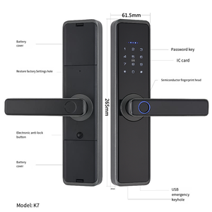 Cửa ra vào khóa cửa thông minh bán tự động xử lý mật khẩu thẻ vân tay mở khóa Wifi kết nối Bluetooth ứng dụng tuya - Product Image 5