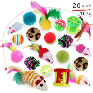 21 PCS Cat Toys Kitten Toys Set, Collapsible Cat Tunnels for Indoor Cats, Interactive Cat Feather Toy Fluffy Mouse Crinkle <b>Balls</b> - Product Image 3