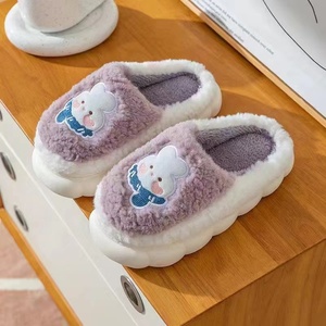Offre Spéciale vente en gros TPR semelle floue pantoufles femmes en peluche tissu chaussure supérieure fourrure pantoufles pour les femmes avec les plus populaires - Product Image 4