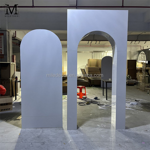 MILE Popular - Juego de 3 Piezas de <span class=keywords><strong>Fondo</strong></span> Rectangular Blanco para Arco, Decoración de <span class=keywords><strong>Fondo</strong></span> para Escenario de Boda de PVC Acrílico - Product Image 2
