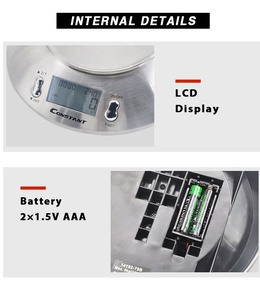 Balance électronique domestique Veidt avec plateau en acier inoxydable, base de cuisine, 5 kg, multifonction, pour la pâtisserie, 14192-79B - Product Image 3