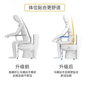 Accoudoir de toilettes pour personnes âgées, accoudoir de toilettes avec fixation, sans perçage, accoudoir de toilettes portable - Product Image 6