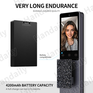 Handliche mehrsprachige 3D-Gesichtserkennung Finger abdruck Passwort Karte Tuya Wifi Video <span class=keywords><strong>Intercom</strong></span> Smart Locks - Product Image 6