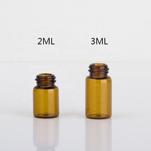 Remay <strong>Mini</strong> 2ml/3ml Cylinder Glass Amber Essential <strong>Oil</strong> Bottles with Screw Cap Rubber Stopper Screen Printing - Product Image 3
