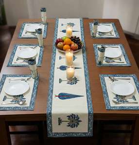 Best Quality Printed <b>Table</b> Mat Set with Matching <b>Runner</b>, Heat Resistant <b>Dining</b> Placemats for Home Decor Available For Sale - Product Image 3