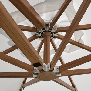 Projet Hot Seller 100% Aluminium Finition Bois <span class=keywords><strong>Parasol</strong></span> Extérieur <span class=keywords><strong>Grand</strong></span> Parapluie 3*3M Parasols Carrés Parapluie Réglable en Hauteur - Product Image 5