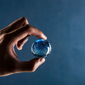 Boules de cristal transparentes à l'eau à bas prix 3d art boule de cristal veilleuses boule de cristal en verre blanc led lampe de lune pour lit - Product Image 5