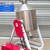 Mélangeur à double cône en acier inoxydable conforme aux normes avec moteur AC/DC pour le mélange et le broyage de poudres alimentaires, cosmétiques et chimiques