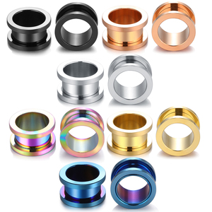 Pares de tapones para los oídos con tornillo de acero inoxidable, túneles en forma de polea, medidores de oreja Punk, expansor, túneles de carne, Piercing - Product Image 1