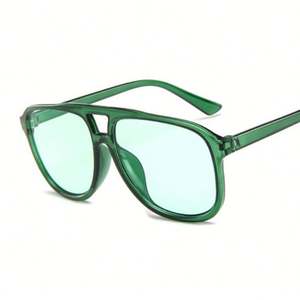 Gafas de Sol Retro de Moda 2022 para Hombre y Mujer, Gafas de Sol de Piloto con Marco Grande Verde y Colores Pastel - Product Image 3