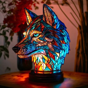 Lampe de <span class=keywords><strong>nuit</strong></span> créative à design animal, alimentée par USB, petite lampe de table, décorative <span class=keywords><strong>pour</strong></span> la maison, ornements lumineux LED - <span class=keywords><strong>Loup</strong></span>, hibou, tortue de mer, cheval - Product Image 1