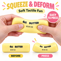 Bâton de beurre jaune croustillant en pâte à modeler, couleur macaron, barre de beurre souple, jouet anti-stress sensation boue