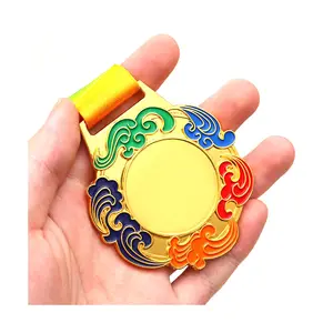 공급 업체 디자인 졸업 메달 맞춤형 메달 달리기 스포츠 금속 아연 합금 상 메달 리본이있는 빈 메달 기념품