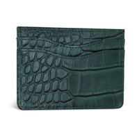 Dompet kartu pola buaya kulit Pu kustom pemegang pemblokiran RFID minimalis Ideal untuk penggunaan bisnis profesional dan sehari-hari