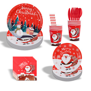 New giáng sinh Đảng trang trí nguồn cung cấp giấy dùng một lần tấm bộ đồ ăn dùng một lần - Product Image 5