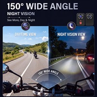 Caméra de tableau de bord pour moto 2K, double objectif, étanche, HD, portable, sans écran, WiFi, GPS, enregistreur de conduite