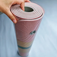 Tapis de yoga en TPE personnalisé avec logo, trou de fixation en caoutchouc, réglable, antidérapant, résistant à la transpiration, pour studio de Pilates et de yoga, vente en gros