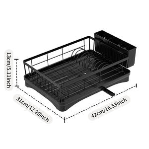 Égouttoir à vaisselle double niveau sur pied en acier inoxydable, étanche, pour cuisine, non pliable - Product Image 2