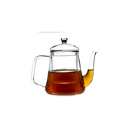Ensemble de théières en verre borosilicate résistant à la chaleur avec couvercle en bambou, capacité 600-1000 ml, pour jus, vente en gros