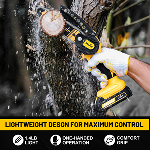 Motosega <span class=keywords><strong>a</strong></span> Batteria <span class=keywords><strong>Portatile</strong></span> ad Alta Potenza, Elettrosega per Giardinaggio, Utensile da Lavoro Elettrico con Batteria al Litio per la Lavorazione del Legno - Product Image 4
