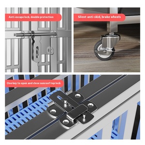 Di medie dimensioni in acciaio inox gabbia per cani tubo piatto nido zinco placcato pieghevole custodia per animali domestici prodotto Hardware - Product Image 3