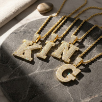 Collier Hip-hop unisexe en moissanite incrusté d'argent, pendentif personnalisé avec 26 lettres anglaises, chaîne de clavicule de 22,5g