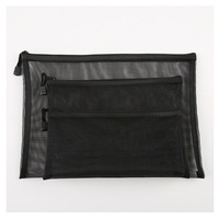 Vente en gros 2022 sac à fermeture éclair transparent maille nylon sac à crayons pas cher stylo sacs d'école étui à crayons