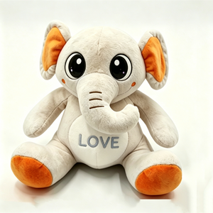 Customized LoveElephantPlush, CreamElephantDoll, NeutralSafariPlush, RomanticGiftPlush - Product Image 1