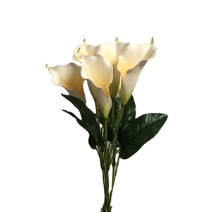 Bó Hoa Calla Nhân Tạo 7 Nhánh Hoa Cao Su PU Cảm Ứng Thật Hoa Calla Trắng Sữa - Product Image 1