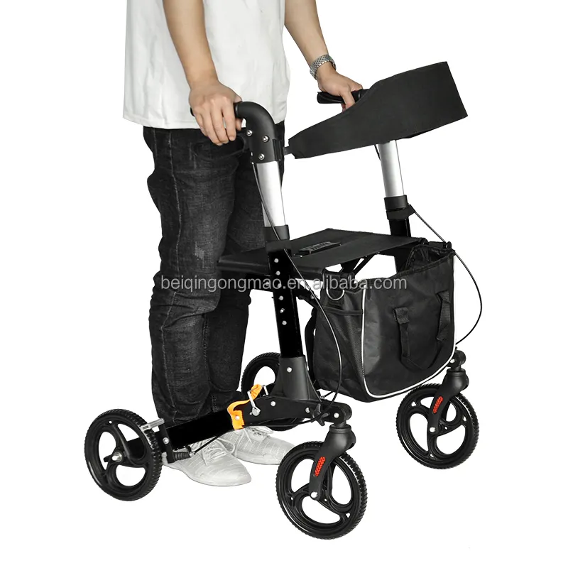 Beiqin1002b đen nhẹ Walker với bánh xe Walker & rollator cho người khuyết tật