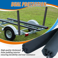 Housse de protection en néoprène pour poteau de guidage de remorque de bateau avec extrémité capuchonnée, patins de guidage robustes pour remorque de bateau de ski ou de voilier